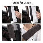 2 Pack Seat Belt Pads, Seatbelt Strap Cover Soft Faux Big Rabbit Fur Car Seat Belt Covers Comfort Car Harness Pads Protect Shoulder Neck Padding for Kids, Adults(Gray)