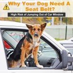 2 Pack Dog Car Headrest Seat Belt - for Pet Dogs Safety Harness Travel Accessories in UK, with Adjustable Heavy Duty Nylon & Anti Shock Elastic Bungee Buffer