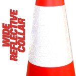 2 Pcs Traffic Cone PPC with PE Base | 75 CM Road Safety Reflective Traffic | High Visibility Red Street Cone | Portable Wind Resistant Traffic Cone with Black Base (2)