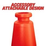 2 Pcs Traffic Cone PPC with PE Base | 75 CM Road Safety Reflective Traffic | High Visibility Red Street Cone | Portable Wind Resistant Traffic Cone with Black Base (2)