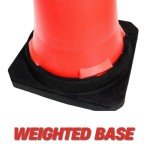 2 Pcs Traffic Cone PPC with PE Base | 75 CM Road Safety Reflective Traffic | High Visibility Red Street Cone | Portable Wind Resistant Traffic Cone with Black Base (2)
