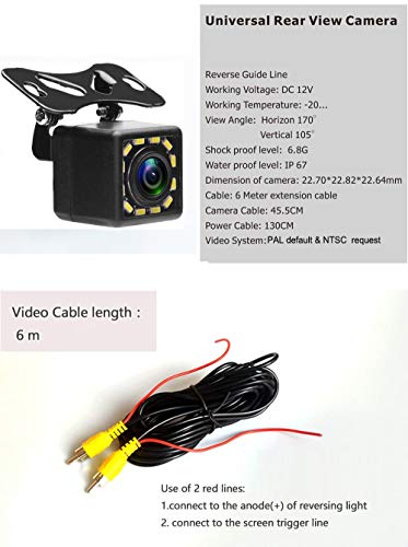 Camecho Waterproof Rear View Camera with Night Vision