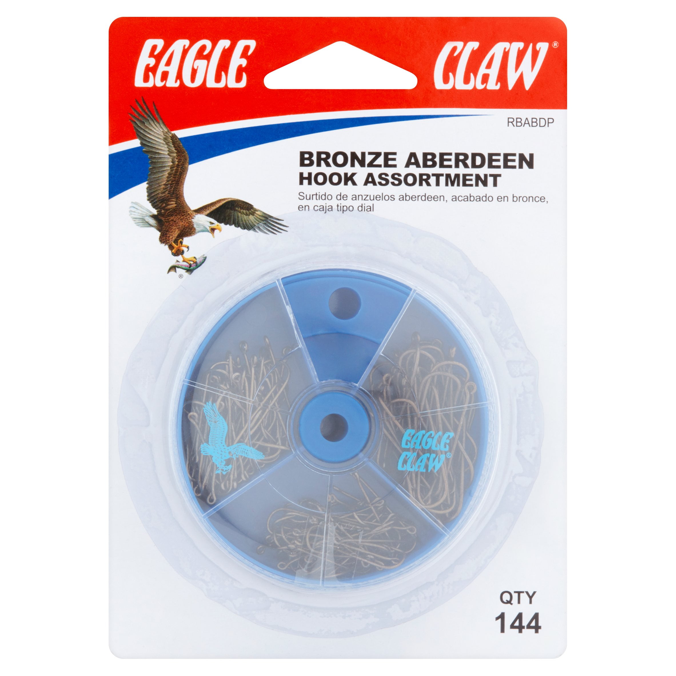 144 Count Eagle Claw Bronze Aberdeen Hook Assortment