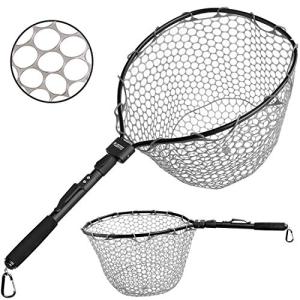 PLUSINNO Fly Fishing Net with Soft Rubber Mesh
