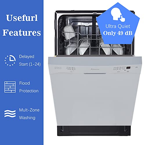 Kalamera 24-Inch Built-In Dishwasher with 6 Wash Cycles