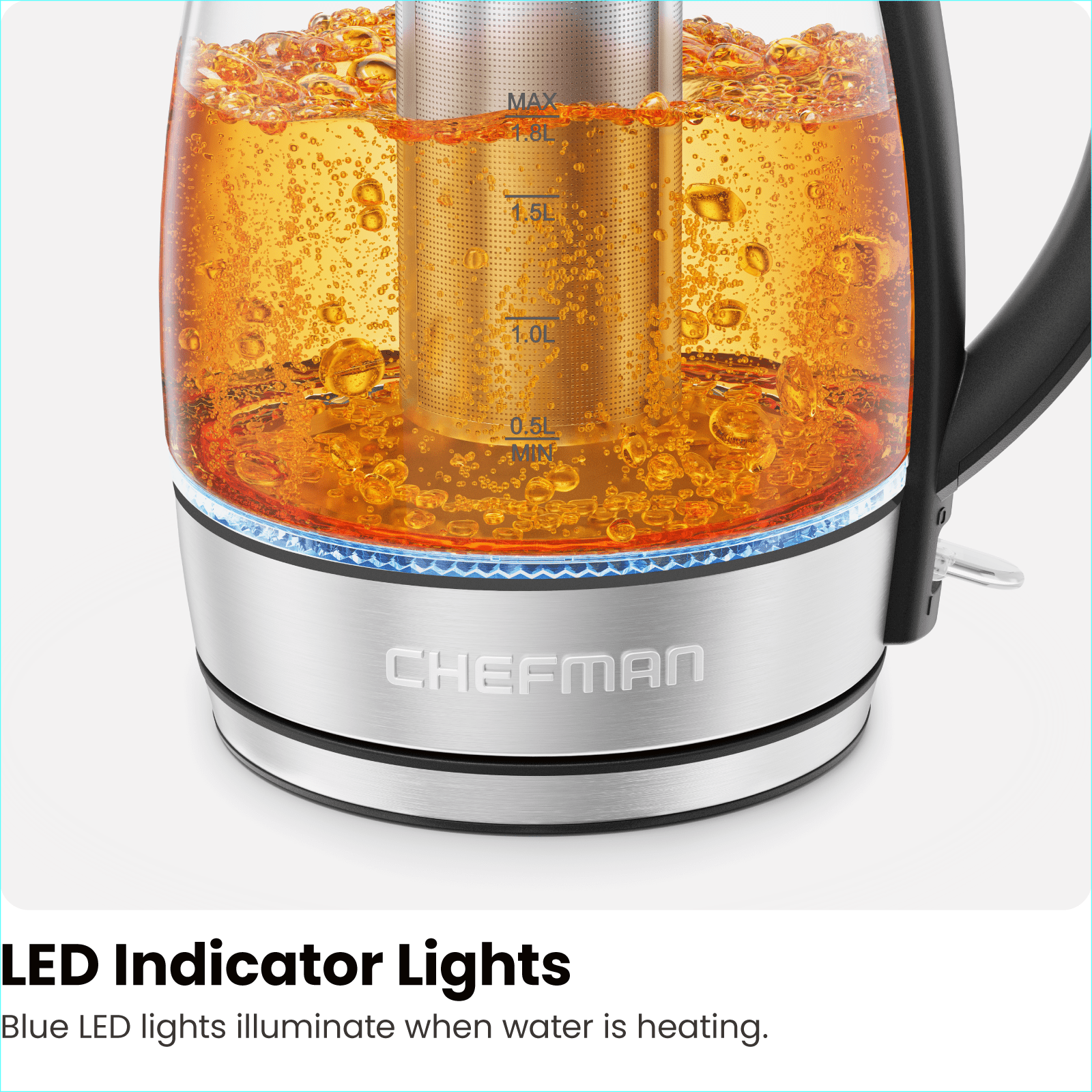 Chefman 1.8L Electric Glass Tea Infuser Kettle