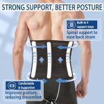 Abdominal Binder for Post Surgery & Postpartum Recovery, Abdomen Hernia Support Belt for Women & Men (Black, Large)