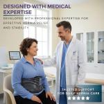 Abdomencare Umbilical Hernia Belt for Men and Women | Abdominal Hernia Belt for Women & Men with 2 Unique Compression Pads | Belly Button Umbilical Hernia Belts for Men | Hernia Support Binder | L/XL