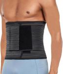 Abdominal Binder Post Surgery Hernia Support Belt Belly Wrap for Men Women, Post-Surgery Stomach Compression Belly Band for Post C Section, Natural Birth, Abdominal Injuries (Black, Small/Medium)