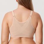 Delimira Plus Size Lace Front Closure Bra Beige