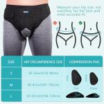 ENLUNTRA Hernia Belts for Men， Adjustable Inguinal Hernia Support Belt for Men & Women with 4 Compression Pads，Hernia Support Truss for Single/Double Inguinal or Sports Hernia（black-M）