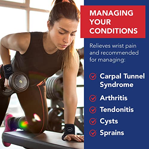 Dr. Arthritis Doctor Developed Copper Wrist Brace/Wrap for Carpal Tunnel Support, Splint Brace -F.D.A. Medical Device & Doctor Handbook-Night Support for Women Men-Right & Left hands (Single)