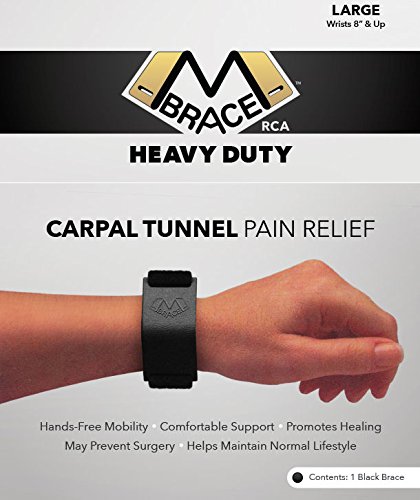 M BRACE RCA Carpal Tunnel Wrist Pain Relief (LARGE, Black)