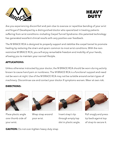 M BRACE RCA Carpal Tunnel Wrist Pain Relief (LARGE, Black)
