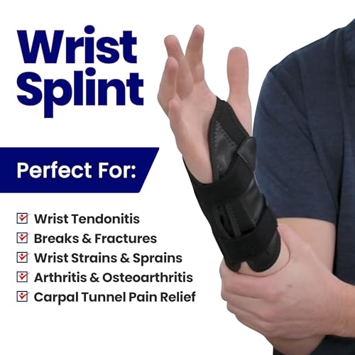 Carpal Tunnel Wrist Brace Night Support - Wrist Splint Arm Stabilizer & Hand Brace for Carpal Tunnel Syndrome Pain Relief Compression Sleeve for Forearm Wrist Tendonitis Pain Treatment (Small, Left)