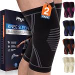 2 Pack Knee Compression Sleeves for Pain Relief