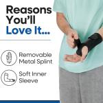 Carpal Tunnel Wrist Brace Night Support - Wrist Splint Arm Stabilizer & Hand Brace for Carpal Tunnel Syndrome Pain Relief Compression Sleeve for Forearm Wrist Tendonitis Pain Treatment (Small, Left)