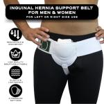 Abdomencare Inguinal Hernia Support Belt for Men & Women with 2 Compression Pads | Hernia Belt for Men Inguinal | for Left or Right Side Inguinal Hernias | Hernia Belts for Men Truss Support | S/M