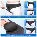 Velpeau Hernia Belt for Men and Women, Fits Left or Right Side, Inguinal, Groin Hernia Support Truss Underwear Briefs, Pain Relief Recovery Adjustable Strap with Removable Compression Pad (Black, M)
