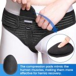 Velpeau Hernia Belt for Men and Women, Fits Left or Right Side, Inguinal, Groin Hernia Support Truss Underwear Briefs, Pain Relief Recovery Adjustable Strap with Removable Compression Pad (Black, M)