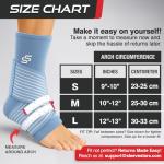 Light Blue Ankle Compression Sleeve with Strap