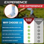 Light Blue Ankle Compression Sleeve with Strap