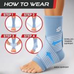 Light Blue Ankle Compression Sleeve with Strap