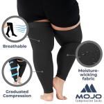 Mojo Sports Recovery Compression Thigh Sleeve - X-Large Black