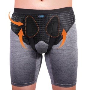 ENLUNTRA Hernia Belts for Men, Adjustable Inguinal Hernia Support Belt for Men & Women with 4 Compression Pads,Hernia Support Truss for Single/Double Inguinal or Sports Hernia(black-M)