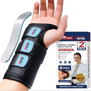 Carpal Tunnel Wrist Brace Night Support (2 Pack)