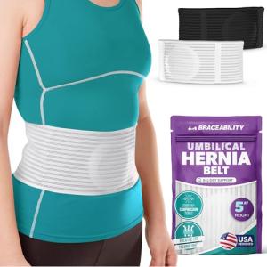 BraceAbility Hernia Belt for Men & Women | Stomach Truss Binder with Compression Support Pad for Abdominal, Umbilical, Navel & Belly Button Hernias (5", Large/X-Large)