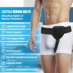 COSTICA Hernia Belts for Men, Inguinal Hernia Belt, Adjustable Groin Belt Fits Left or Right Side, Hernia Support Truss for Inguinal, 1 Removable Compression Pad, 1 PCS, S/M