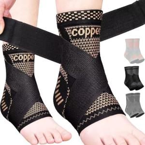Adjustable Copper Ankle Brace for Pain Relief