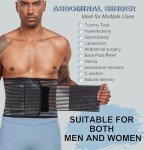 Abdominal Binder Post Surgery Hernia Support Belt Belly Wrap for Men Women, Post-Surgery Stomach Compression Belly Band for Post C Section, Natural Birth, Abdominal Injuries (Black, Small/Medium)