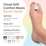 ZenToes Gel Toe Separators for Bunion Relief - 4 Pack