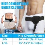 COSTICA Hernia Belts for Men, Inguinal Hernia Belt, Adjustable Groin Belt Fits Left or Right Side, Hernia Support Truss for Inguinal, 1 Removable Compression Pad, 1 PCS, S/M