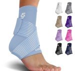 Light Blue Ankle Compression Sleeve with Strap
