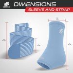 Light Blue Ankle Compression Sleeve with Strap
