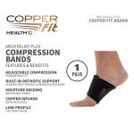 Copper Fit Arch Relief with Orthotic Support, Black