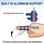 RonJea 4-Pack Adjustable Finger Splint Brace