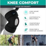 Adjustable Knee Brace with Stabilizers and Gel Pads
