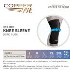 Copper Fit Freedom Knee Compression Sleeve, Black, X-Large