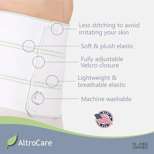 AltroCare Postpartum & Post Surgery Abdominal Binder. Support Recovery after C-Section, Natural Birth, Hysterectomy, Hernia. 3 Panel design, Size S/M (30" to 45").