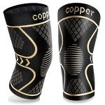 Copper Knee Braces for Pain Relief - 2 Pack