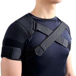 Kuangmi Neoprene Double Shoulder Support Brace, XL