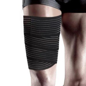 Adjustable Thigh High Compression Support Wrap (Black)