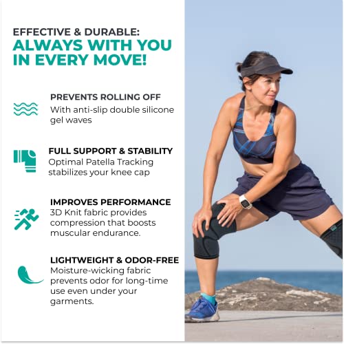 Modvel Compression Knee Brace for Women & Men - 2 Pack