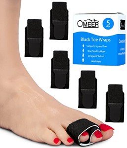 5 Pack Washable Reusable Toe Splints - Black