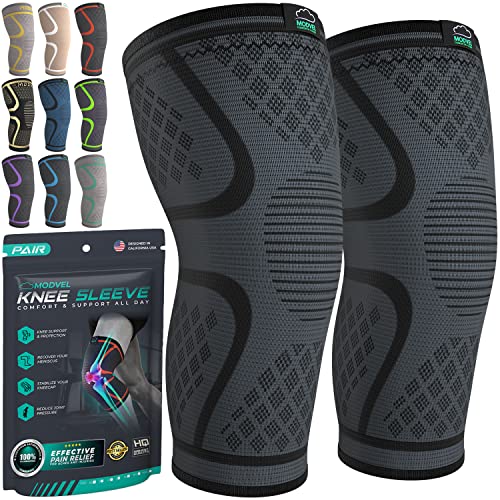 Modvel Compression Knee Brace for Women & Men - 2 Pack