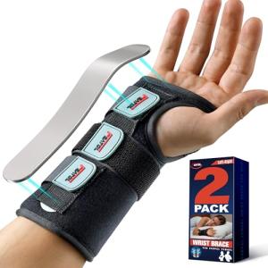 Carpal Tunnel Wrist Brace Night Support (2 Pack)